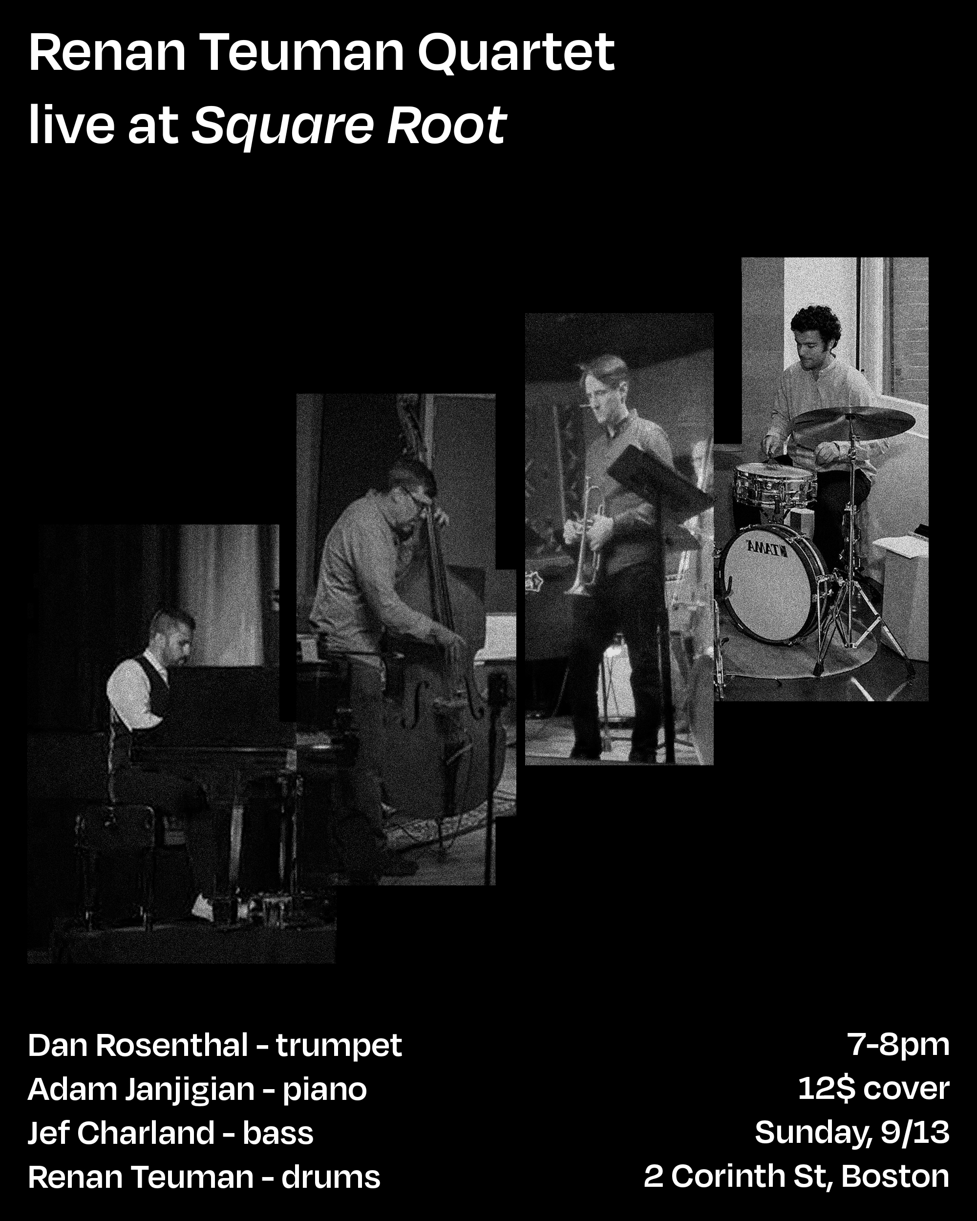 Renan Teuman Quartet poster for The Square Root, September 13, 2026